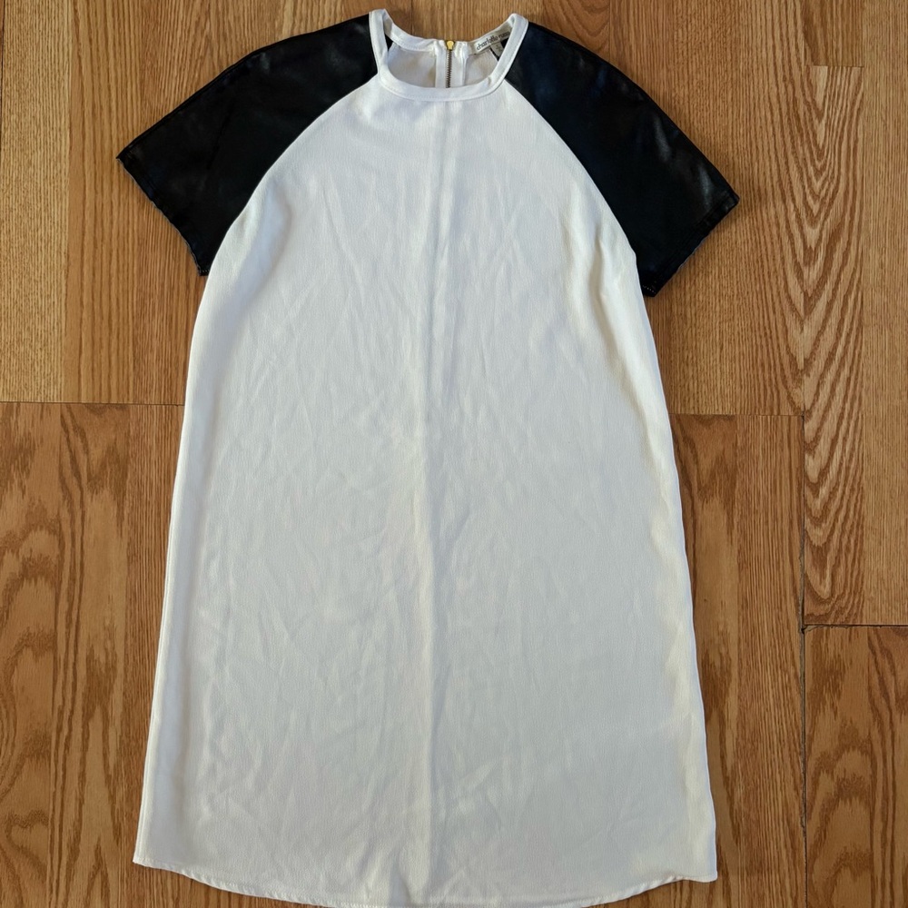 Charlotte Russe White Dress with Black Sleeves